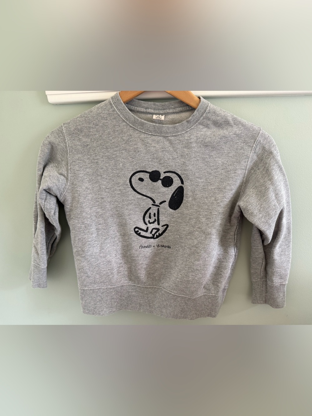 Uniqlo Kids Gray Snoopy Peanuts Yu Nagaba Sweatshirt jumper